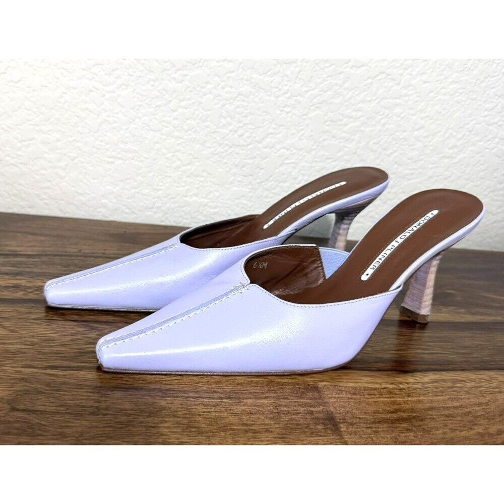 Donald J Pliner Megan Womens Leather Pointed Toe Heels Shoes lavender Sz 6.5M